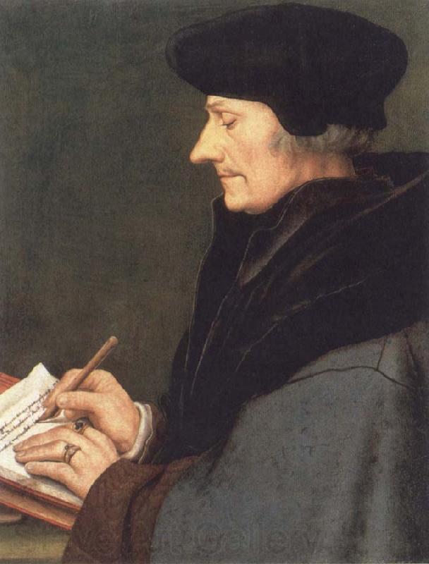 Hans holbein the younger Portrait of Erasmus of Rotterdam writing Norge oil painting art